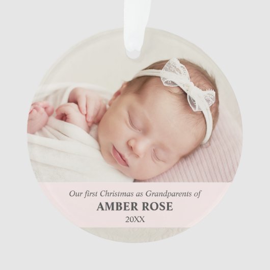 Erste Weihnachten als Großeltern 2 Fotos Ornament (Vorderseite)