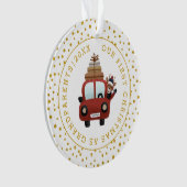 Erste Weihnachten als Großeltern Auto Gold Foto Ornament (Vorderseite)