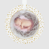 Erste Weihnachten als Großeltern Auto Gold Foto Ornament (Rückseite)