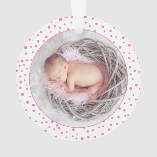 Erste Weihnachten als Großeltern Auto und rosa Fot Ornament (Rückseite)