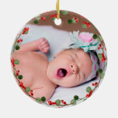 Erste Weihnachten als Großeltern | Baby-Foto Keramik Ornament (Hinten)