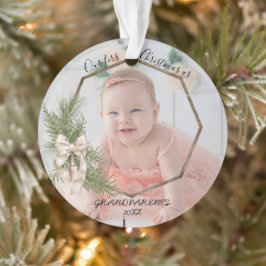 Erste Weihnachten als Großeltern| Baby-Foto Ornament