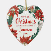 Erste Weihnachten als Großeltern Blumenreath Keramik Ornament (Rechts)