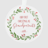 Erste Weihnachten als Großeltern Custom Baby Foto Ornament (Vorderseite)