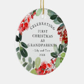 Erste Weihnachten als Großeltern Custom Foto Keramik Ornament (Rechts)