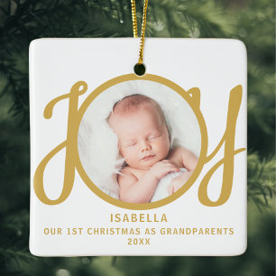 Erste Weihnachten als Großeltern Foto Keepake Keramikornament