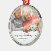 Erste Weihnachten als Großeltern Foto Keepake Ornament Aus Metall (Links)