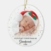 Erste Weihnachten als Großeltern Foto Keramik Ornament (Links)