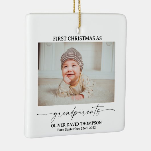 Erste Weihnachten als Großeltern Foto Ornament (Rechts)