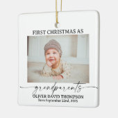 Erste Weihnachten als Großeltern Foto Ornament (Links)
