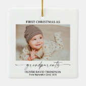 Erste Weihnachten als Großeltern Foto Ornament (Rückseite)