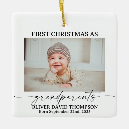 Erste Weihnachten als Großeltern Foto Ornament (Vorderseite)