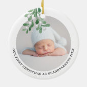 Erste Weihnachten als Großeltern Foto Wasserfarbe Keramik Ornament (Hinten)
