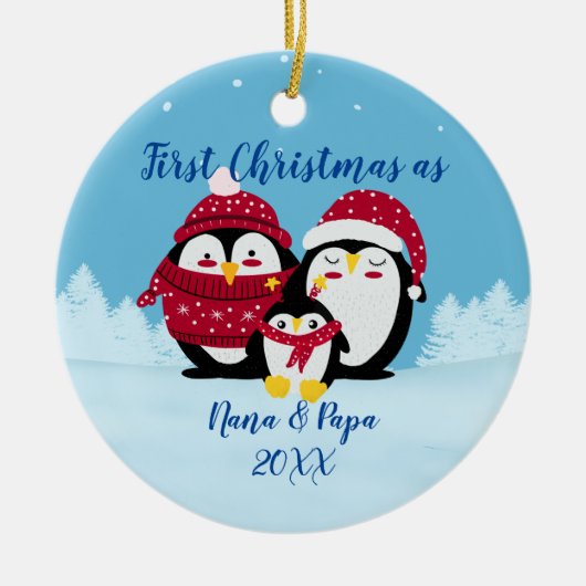 Erste Weihnachten als Großeltern Geschenk für neue Keramik Ornament (Vorne)
