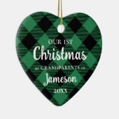 Erste Weihnachten als Großeltern im Foto "Grünes H Keramik Ornament (Rechts)
