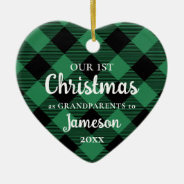 Erste Weihnachten als Großeltern im Foto "Grünes H Keramik Ornament