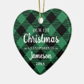 Erste Weihnachten als Großeltern im Foto "Grünes H Keramik Ornament (Links)