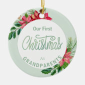 Erste Weihnachten als Großeltern Keramik Ornament (Vorne)