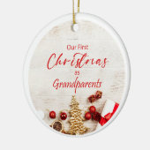 Erste Weihnachten als Großeltern Keramik Ornament (Links)