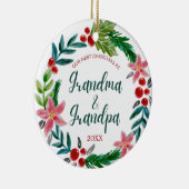 Erste Weihnachten als Großeltern Keramik Ornament (Rechts)