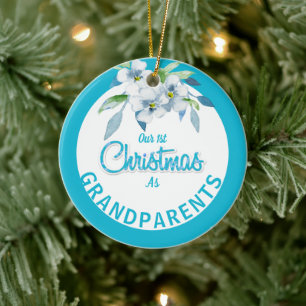 Erste Weihnachten als Großeltern Keramik Ornament