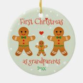 Erste Weihnachten als Großeltern - Lebkuchen Männe Keramik Ornament (Hinten)