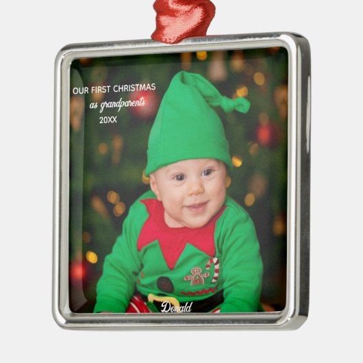 Erste Weihnachten als Großeltern - Metalldekoratio Ornament Aus Metall (Links)