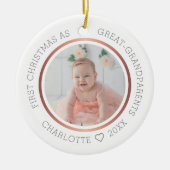 Erste Weihnachten als Großeltern Modernes Foto Keramik Ornament (Vorne)