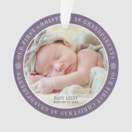 Erste Weihnachten als Großeltern Modernes Foto Ornament