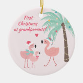 Erste Weihnachten als Großeltern Niedlich Santa Fl Keramik Ornament (Vorne)