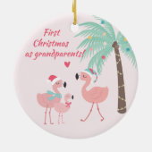 Erste Weihnachten als Großeltern Niedlich Santa Fl Keramik Ornament (Hinten)