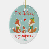 Erste Weihnachten als Großeltern - Niedliche Füchs Keramik Ornament (Rechts)