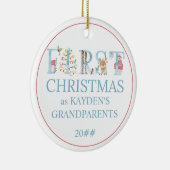 Erste Weihnachten als Großeltern Niedliches Foto Keramik Ornament (Rechts)
