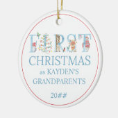 Erste Weihnachten als Großeltern Niedliches Foto Keramik Ornament (Links)