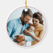 Erste Weihnachten als Großeltern Niedliches Foto Keramik Ornament (Hinten)