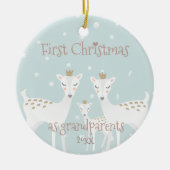 Erste Weihnachten als Großeltern - Niedliches Hirs Keramik Ornament (Vorne)