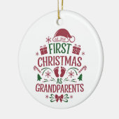 Erste Weihnachten als Großeltern, Oma, Opa Keramik Ornament (Links)