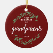 Erste Weihnachten als Großeltern Personalisierte W Keramik Ornament (Vorne)