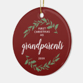 Erste Weihnachten als Großeltern Personalisierte W Keramik Ornament (Links)