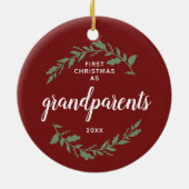 Erste Weihnachten als Großeltern Personalisierte W Keramik Ornament (Hinten)