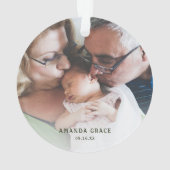 Erste Weihnachten als Großeltern Red Car Foto Ornament (Rückseite)