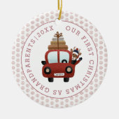 Erste Weihnachten als Großeltern Rose Gold Foto Keramik Ornament (Vorne)
