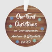 Erste Weihnachten als Großeltern Rustikal Ornament (Vorderseite)