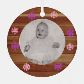 Erste Weihnachten als Großeltern Rustikal Ornament Aus Metall (Rückseite)