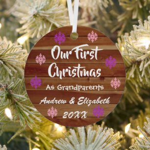 Erste Weihnachten als Großeltern Rustikal Ornament Aus Metall