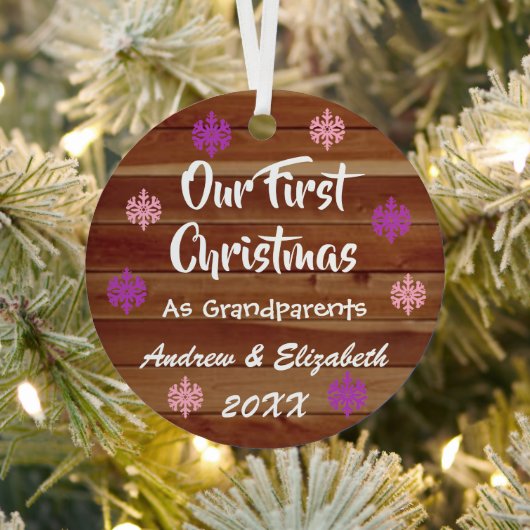 Erste Weihnachten als Großeltern Rustikal Ornament Aus Metall (InSitu)
