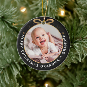 Erste Weihnachten als Großeltern Schwarzes Gold Fo Keramik Ornament