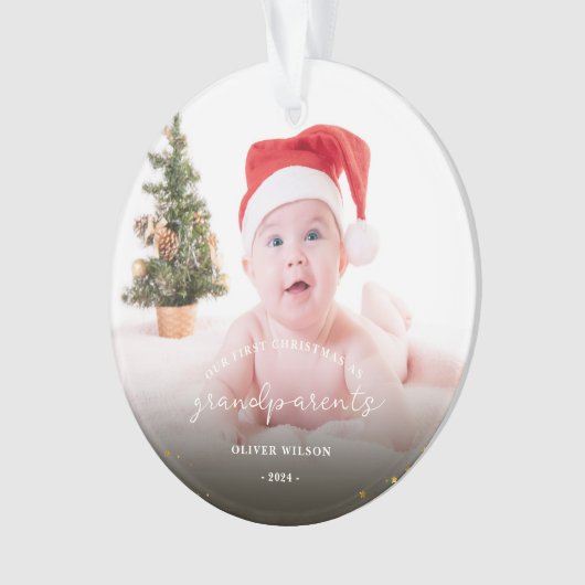 Erste Weihnachten als Großeltern Weihnachtsfamilie Ornament (Vorderseite)