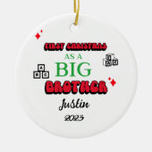 "Erste Weihnachten als großer Bruder"-Ornament Keramik Ornament (Vorne)
