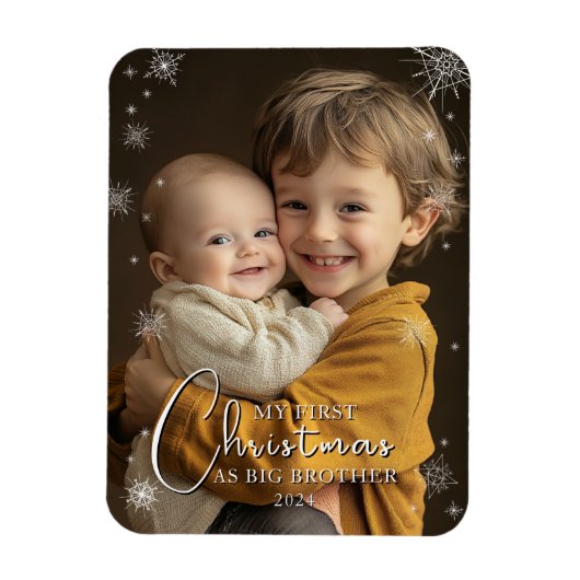 Erste Weihnachten als großes Foto Magnet (Vertikal)